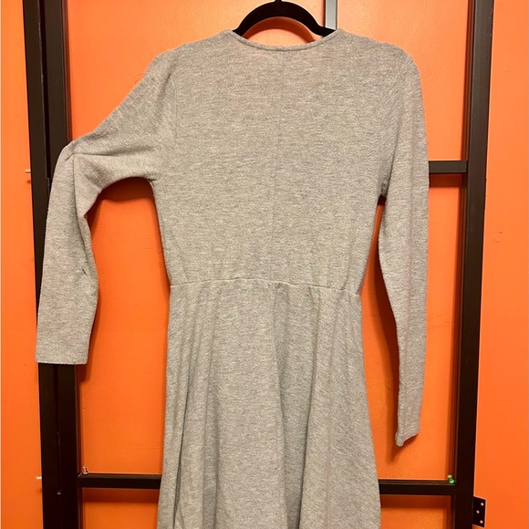 Soft Fleece Wrap Dress – Gray - Picture 4 of 5